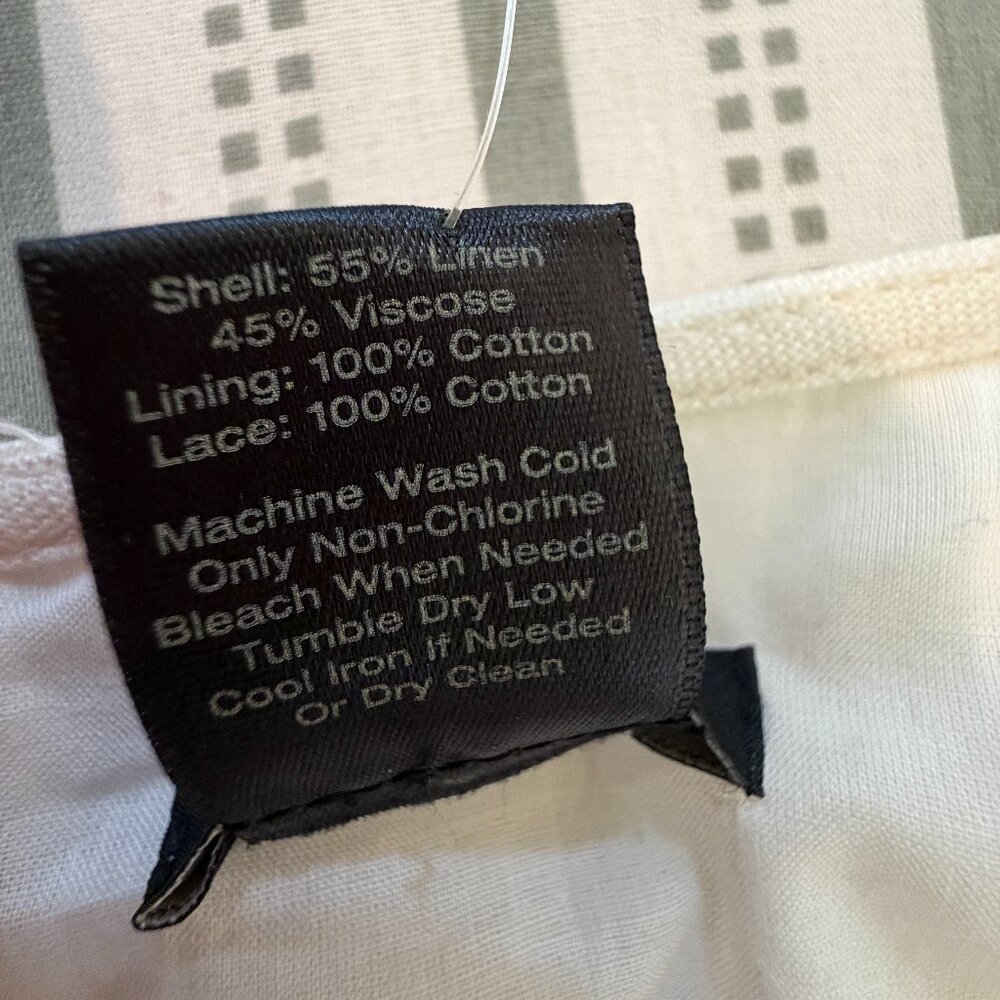 NWT Ann Taylor Sheath Dress - White Linen and Lace, Short-Sleeved - Picture 7 of 8
